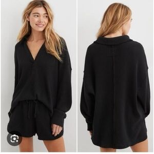 Aerie Black Oversized Hoodie
